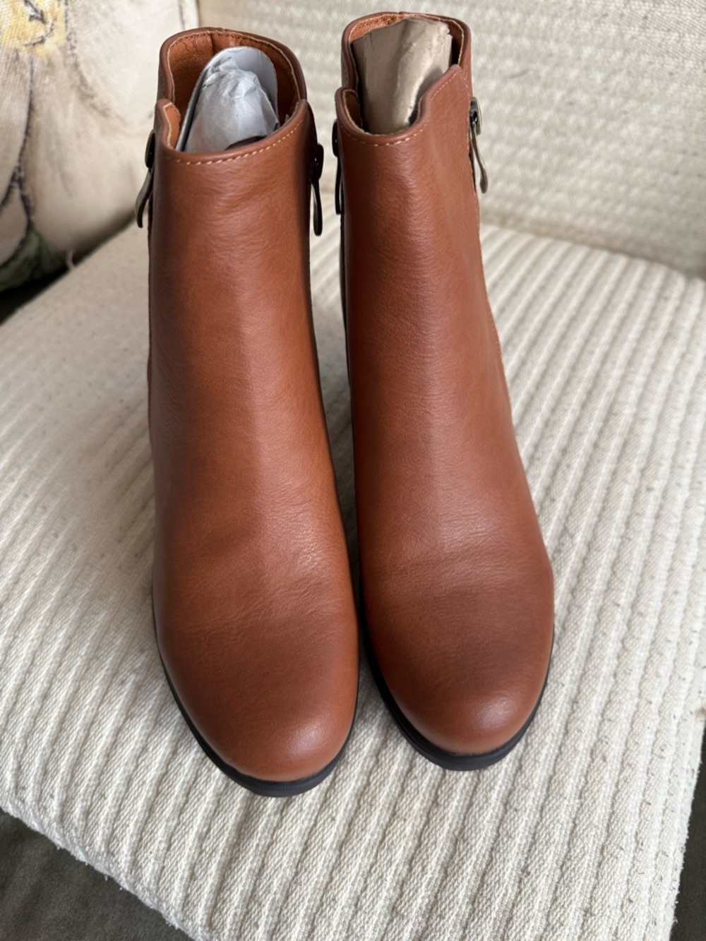 Dream Pairs Chestnut Brown Ankle Booties with Side Buckle